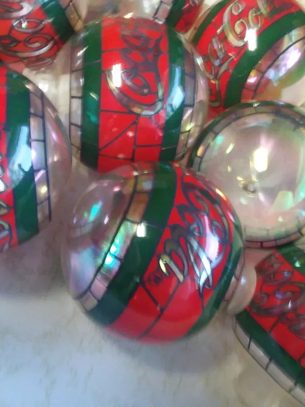 Vnt 1997 Coca-Cola Cavanagh's Stained Glass Christmas Light Covers Lot of 11
